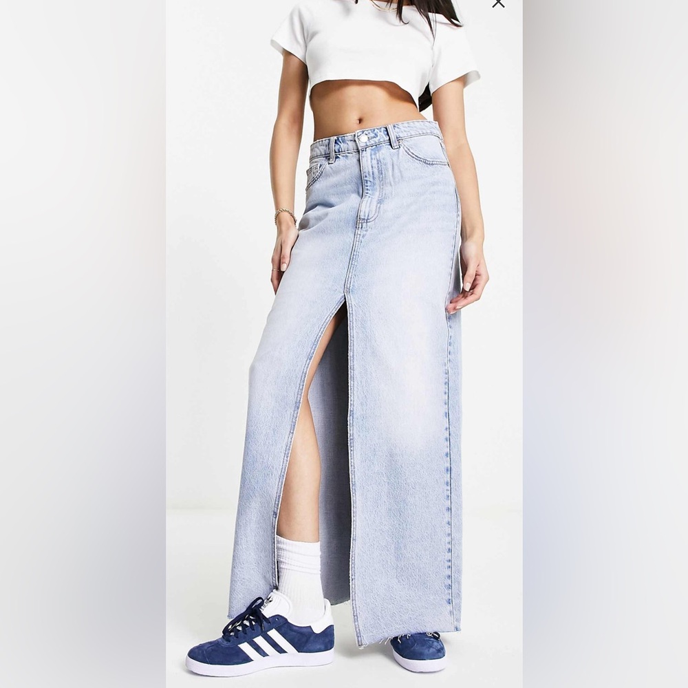 Stradivarius Light Blue Denim Skirt